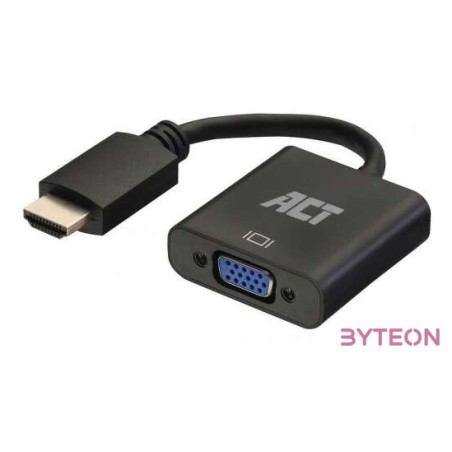 ACT AC7535 HDMI-A male to VGA female adapter with audio Black