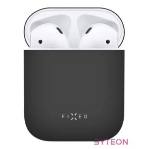 FIXED Ultrathin Szilikon Tok Silky Apple Airpods, Fekete