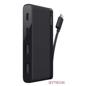 4-PORT USB-C TRAVEL HUB 2XUSB A,2XUSB C BLACK