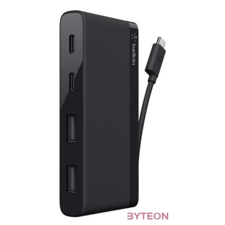 4-PORT USB-C TRAVEL HUB 2XUSB A,2XUSB C BLACK