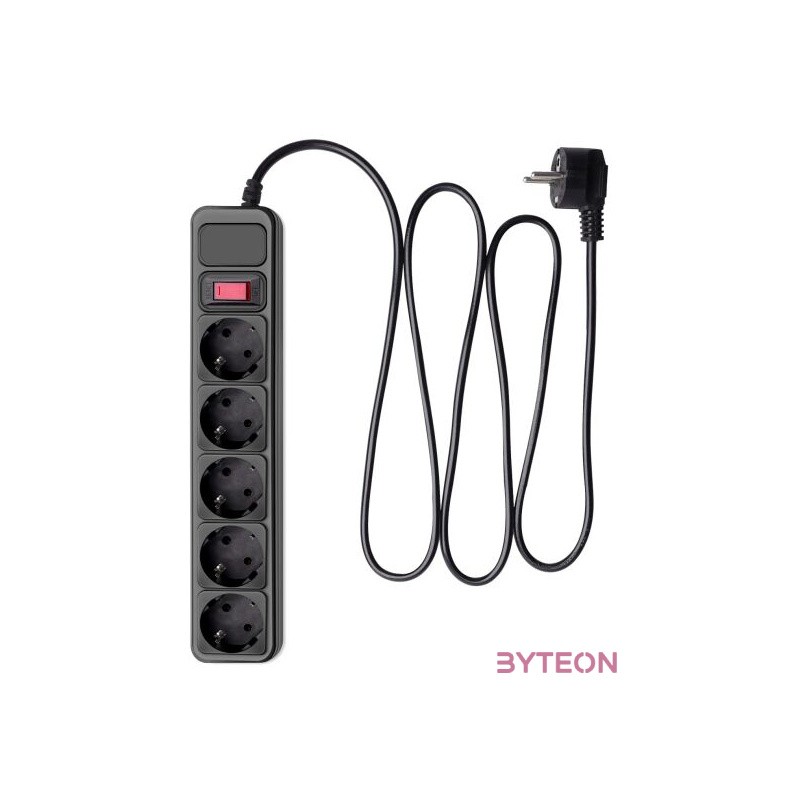 Akyga AK-SP-06A Túlfeszültségvédő Kapcsolóval 5DIN 1,8m Black