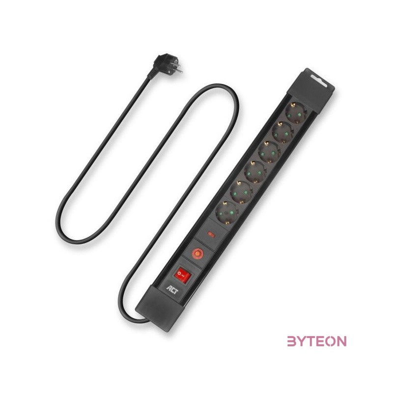 ACT AC2450 Túlfeszültségvédő Kapcsolóval 6DIN 1,5m Black