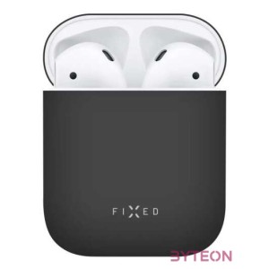 FIXED Ultrathin Szilikon Tok Silky Apple Airpods, Fekete