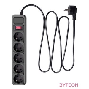 Akyga AK-SP-06A Túlfeszültségvédő Kapcsolóval 5DIN 1,8m Black