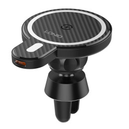 LDNIO Car Mount ,MA20 with inductive charger 15W and metal ring (Black)