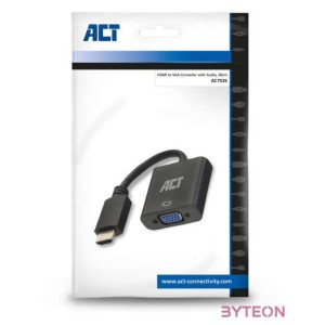 ACT AC7535 HDMI-A male to VGA female adapter with audio Black