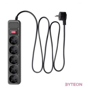 Akyga AK-SP-06A Túlfeszültségvédő Kapcsolóval 5DIN 1,8m Black