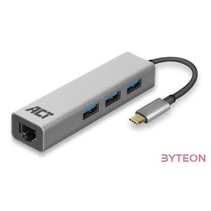 ACT AC7055 USB-C Hub 3 port with Gigabyte Ethernet Grey