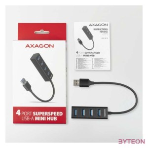 AXAGON HUE-M1A USB3.2 Hub 4-port metal black