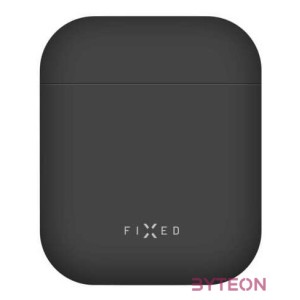 FIXED Ultrathin Szilikon Tok Silky Apple Airpods, Fekete
