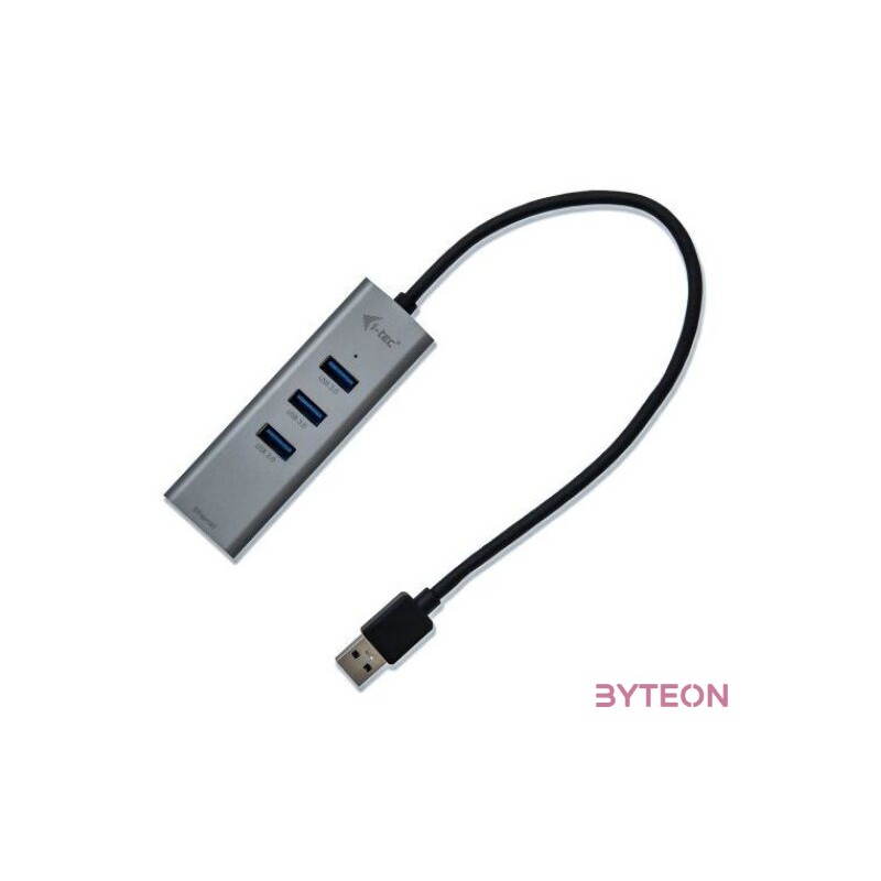 I-TEC USB 3.0 3-PORT HUB  GLAN 3X USB 3.0 RJ-45 SPACE GREY