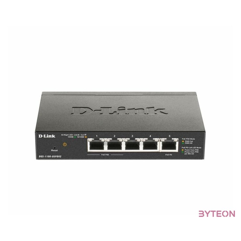 D-LINK SWITCH SMART 5 PORTS GIGABIT POE DESKTOP AND POE EXT.