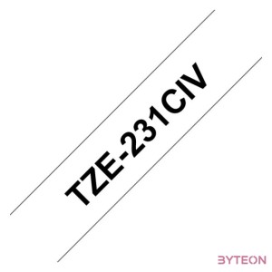 TZE-231CIV LAMINATED TAPE 12MM 8M BLACK ON WHITE