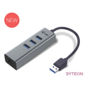 I-TEC USB 3.0 3-PORT HUB  GLAN 3X USB 3.0 RJ-45 SPACE GREY