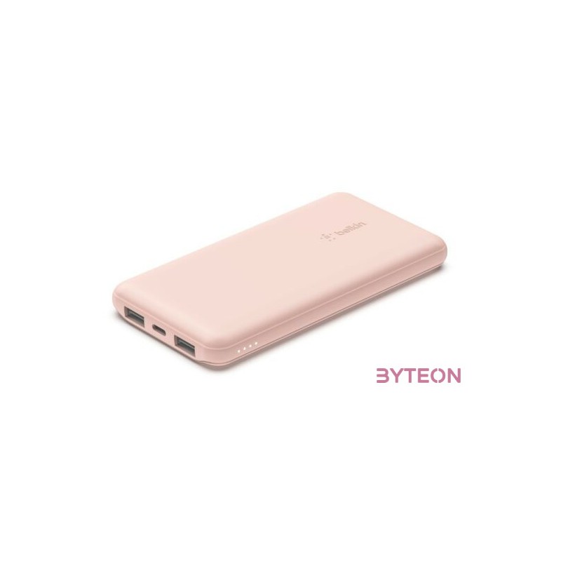 POWERBANK 10.000 MAH 12W INKL. USB-A,USB-C KABEL 15CM ROSA