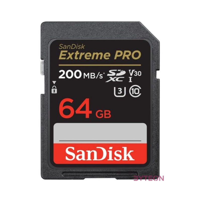 EXTREME PRO 64GB SDXC MEMORY CARD 200MB,S 90MB,S UHS-I CL. 10