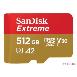 EXTREME MICROSDXC 512GBSD ADAPATER 190MB,S 130MB,S A2 C10