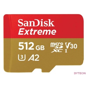EXTREME MICROSDXC 512GBSD ADAPATER 190MB,S 130MB,S A2 C10