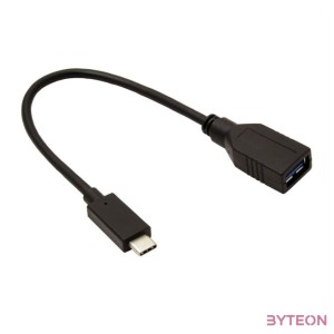 Roline 11.02.9030 USB-A - USB-C (apa - apa) kábel 0.15m - Fekete
