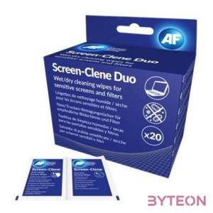 AF Screen-Clene Duo Nedves-száraz Tisztítókendő képernyőhöz (20 db , csomag)