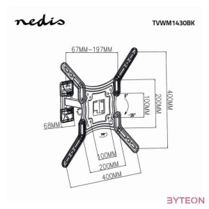 Nedis TVWM1430BK 23-55 LCD TV,Monitor fali tartó Fekete