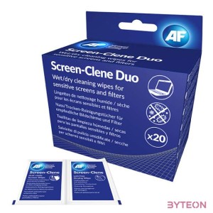 AF Screen-Clene Duo Nedves-száraz Tisztítókendő képernyőhöz (20 db , csomag)