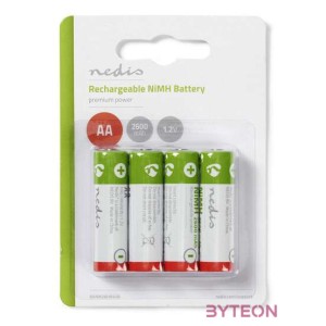 Nedis AA 2600 mAh NiMH újratölthető elem (4db , Buborékfólia)