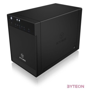 RaidSonic Icy Box IB-3740-C31 4x 3.5 USB 3.1 Gen 2 Type-C Külső HDD ház - Fekete