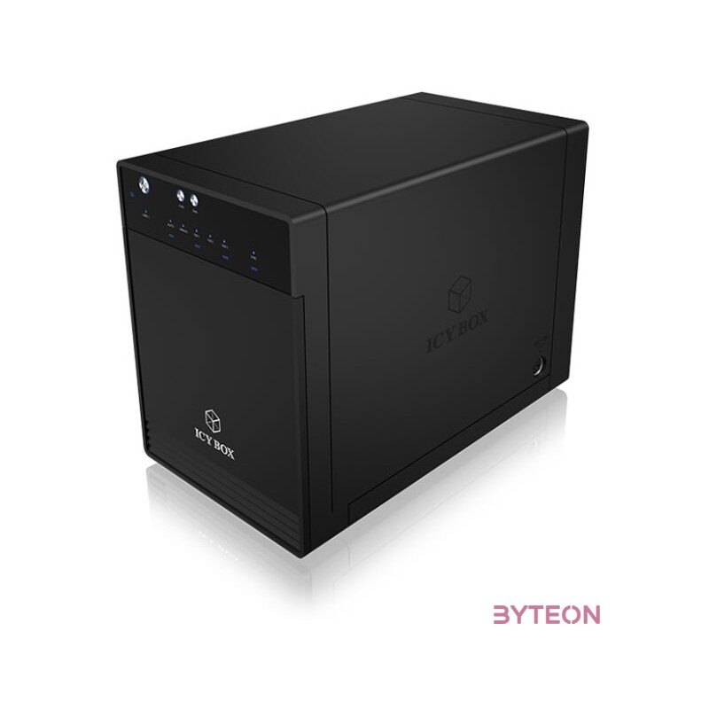RaidSonic Icy Box IB-3740-C31 4x 3.5 USB 3.1 Gen 2 Type-C Külső HDD ház - Fekete
