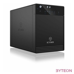 RaidSonic Icy Box IB-3740-C31 4x 3.5 USB 3.1 Gen 2 Type-C Külső HDD ház - Fekete