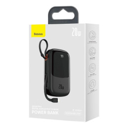 Powerbank Baseus Qpow PRO with cable, 20000mAh, 20W (Black)