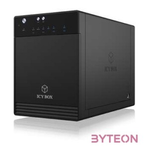 RaidSonic Icy Box IB-3740-C31 4x 3.5 USB 3.1 Gen 2 Type-C Külső HDD ház - Fekete