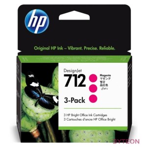 HP 3ED78A 712 Eredeti Tintapatron csomag Magenta (3 db)