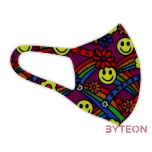 Spandex mosható gyerekmaszk 6-12 éves korig - Smiley