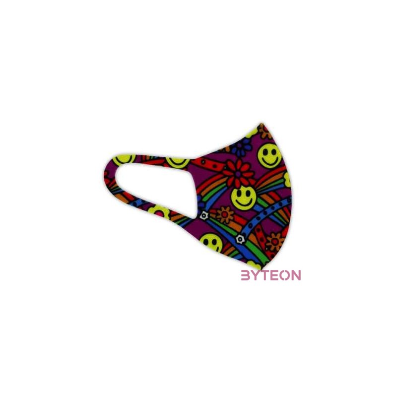 Spandex mosható gyerekmaszk 6-12 éves korig - Smiley