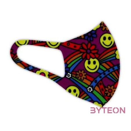 Spandex mosható gyerekmaszk 6-12 éves korig - Smiley
