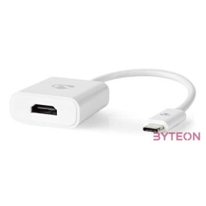 Nedis USB-C apa - HDMI anya Adapterkábel 0.2m Fehér