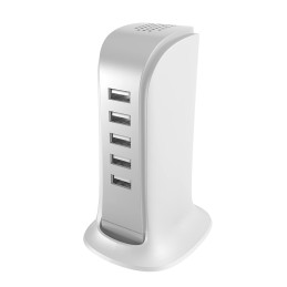 Dudao A5EU 5x USB charger + power cable (white)