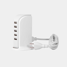 Dudao A5EU 5x USB charger + power cable (white)