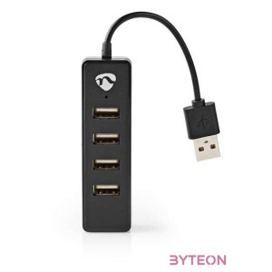 Nedis UHUBU2420BK USB 2.0 HUB (4 Port) Fekete