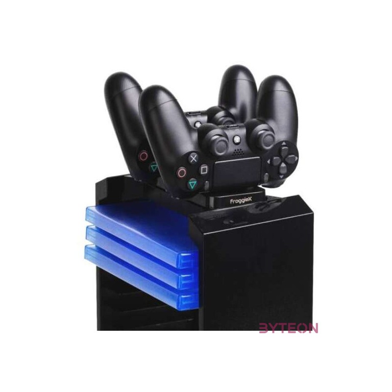 FroggieX PS4 Kettős töltőállomás  lemez tartó állvány
