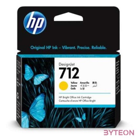 HP 712 Eredeti Tintapatron Sárga