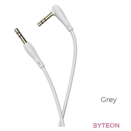 HOCO UPA14 Aux Audio kábel 1m - Szürke (3.5mm jack apa - 3.5mm jack apa)