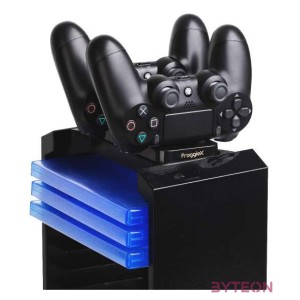 FroggieX PS4 Kettős töltőállomás  lemez tartó állvány