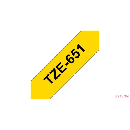 Brother TZE-651 (24mm, 8m) laminált szalag - Sárga