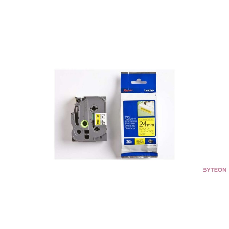 Brother TZE-S651 (24mm, 8m) laminált szalag - Sárga