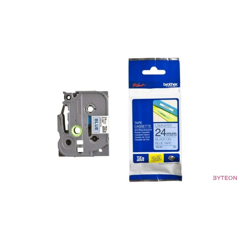 Brother TZE-551 (24mm, 8m) laminált szalag - Kék