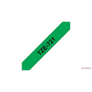 Brother TZE-721 (9mm, 8m) laminált szalag - Zöld