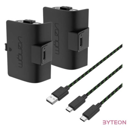 Venom VS2883 2db Nagy kapacitású újratölthető akkumulátor (1100mAh) -Fekete  3m Töltőkábel