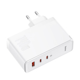 Baseus GaN5 Pro Gyorstöltő, 2xUSB-C + USB, 140W (fehér)